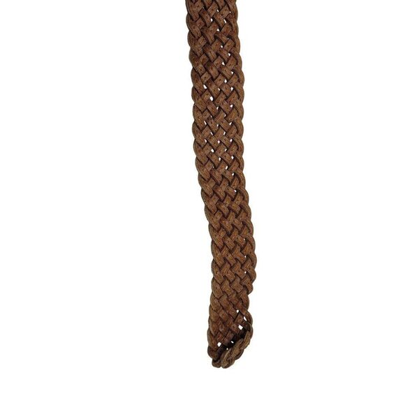 Vtg Aeropostale Braided Weaved Cognac Brown Leather Belt‎ Sz  L Western Cowgirl main image 9